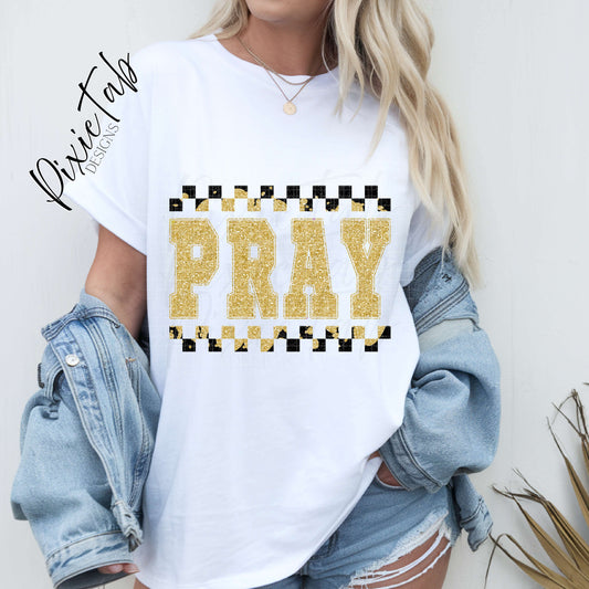 Gold Pray Digital Download PNG