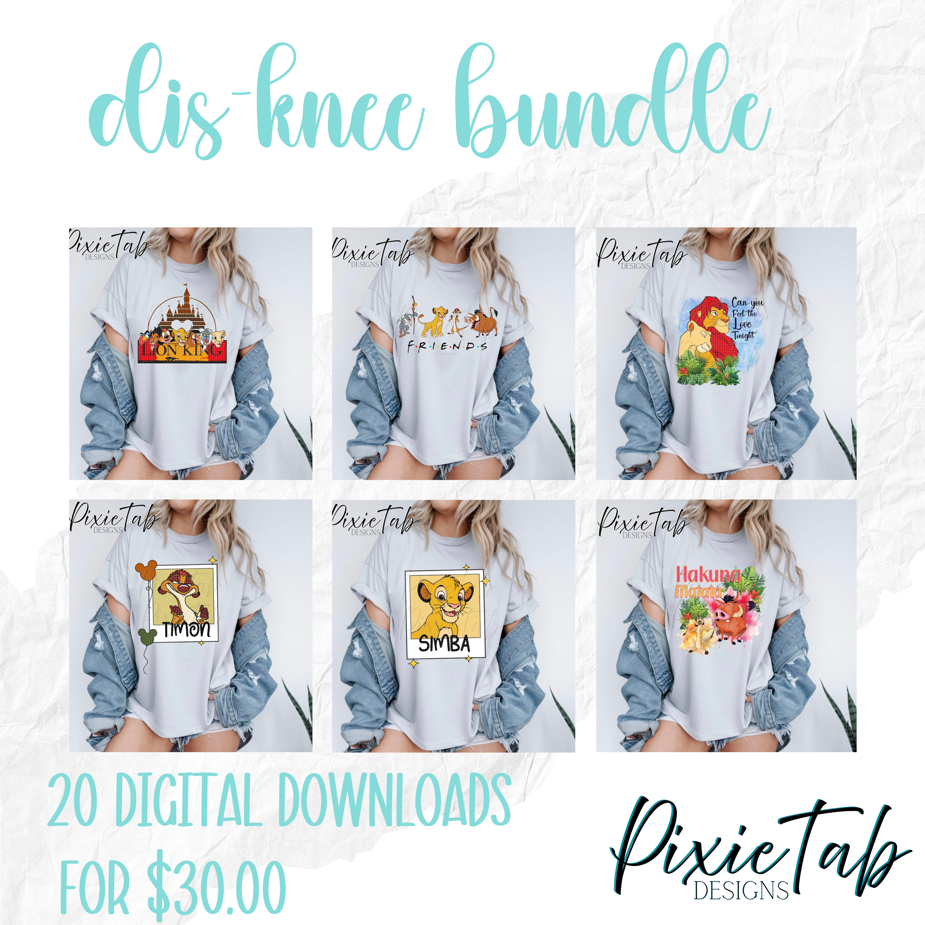 Dis-Knee (Bundle) Digital Downloads PNG – PixieTab Designs
