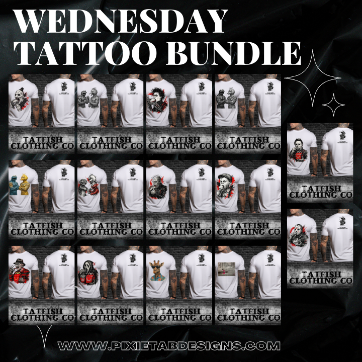 Wednesday Tattoo (Bundle) Digital Downloads PNG