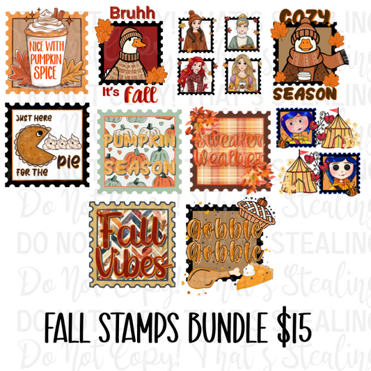 Fall Stamps (Bundle) Digital Downloads PNG