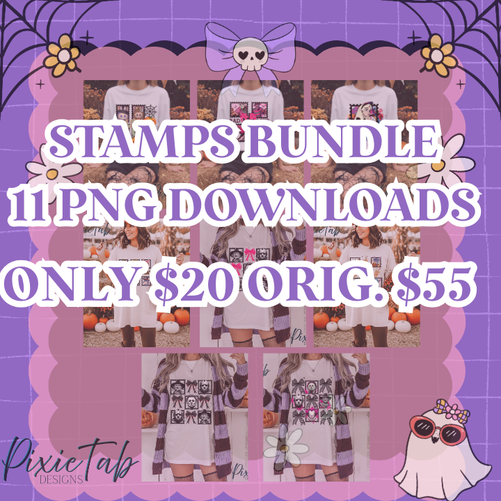 Halloween Stamps  (Bundle) Digital Downloads PNG