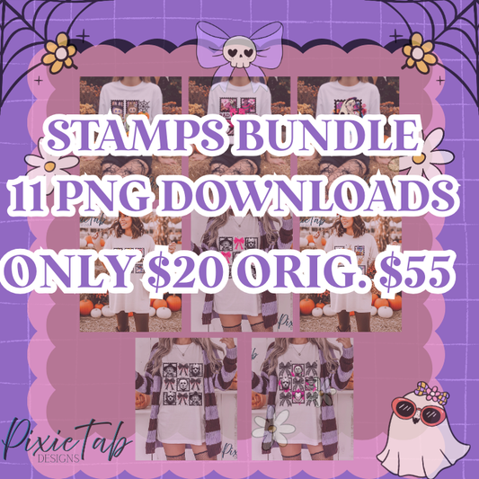 Halloween Stamps  (Bundle) Digital Downloads PNG